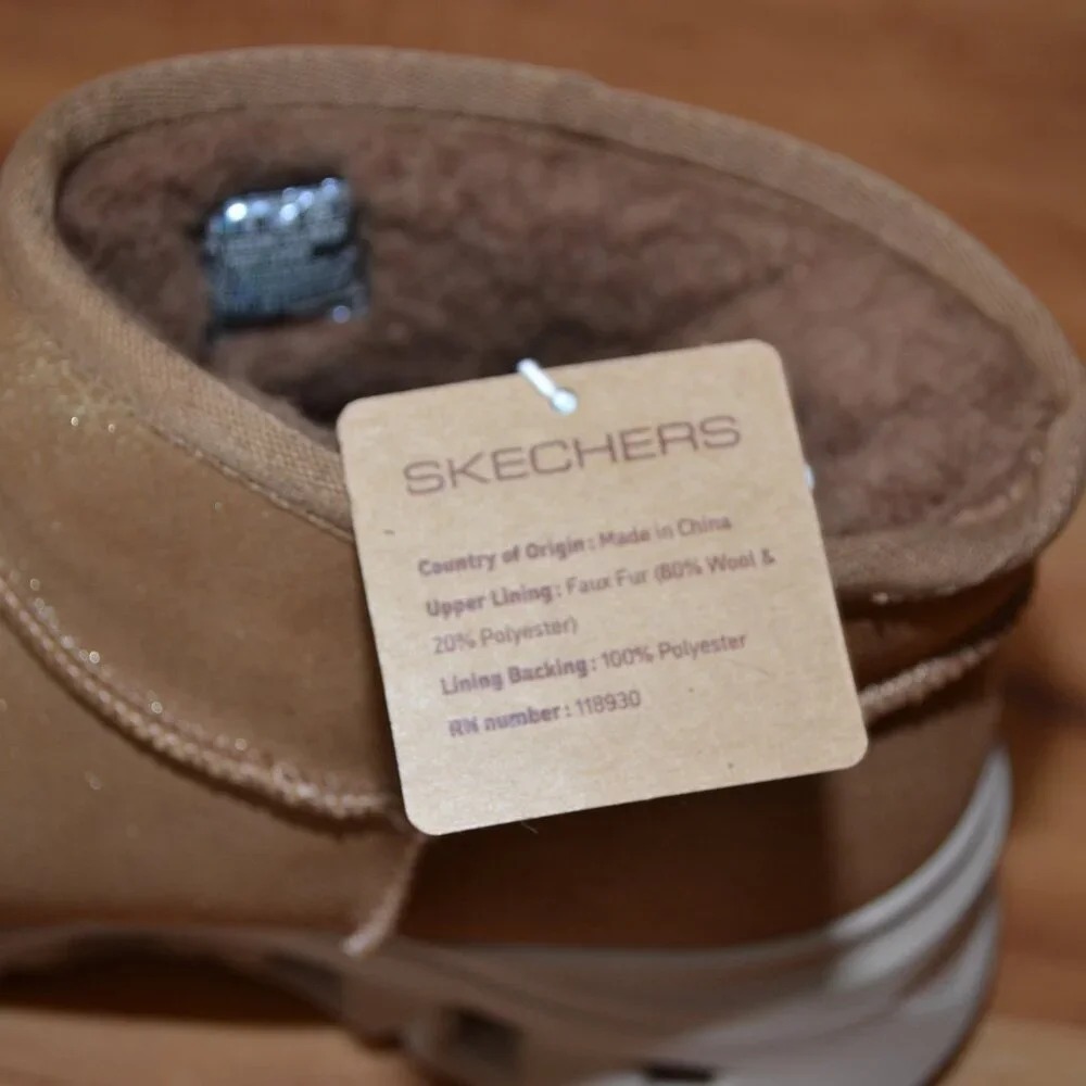 Skechers NEW Slip in Glide Step Pro Cozy Faux fur lined Mini leather Boots 8